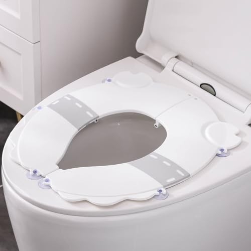 Portable Potty Training Seat for Toddlers, Foldable Travel Toilet with Non Gray