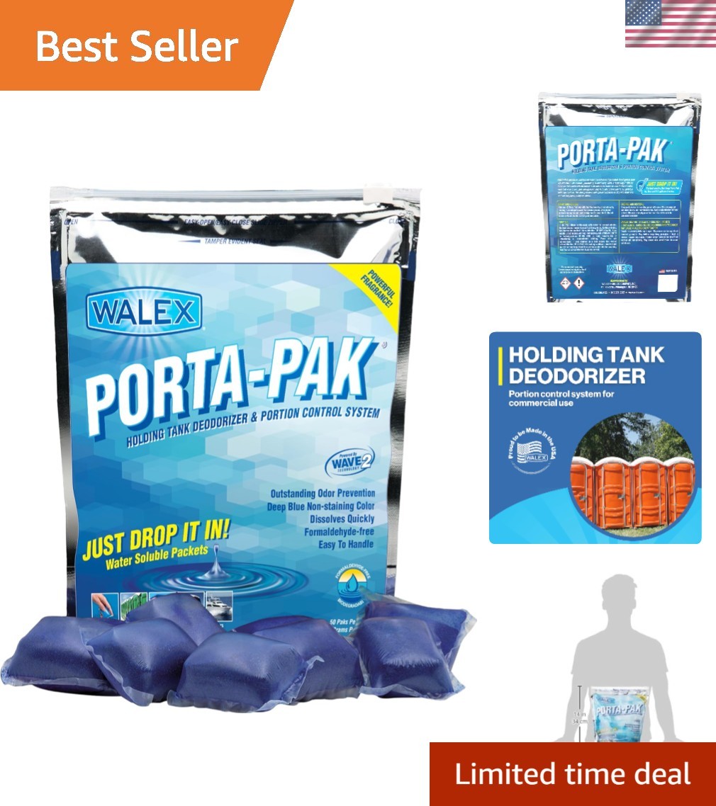 Quick-Dissolve 50 Pack Porta-Pak Deodorizer – Formaldehyde-Free for Clean Tanks