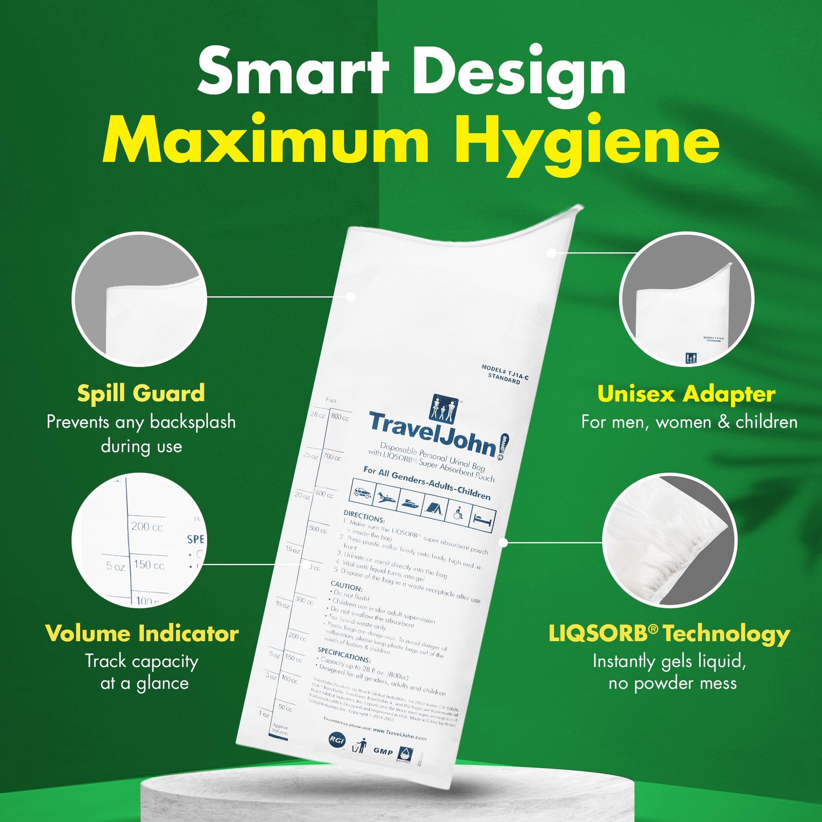 Disposable Urinal Bags – For Men, Women & Children – Reusable, Portable, Leak…