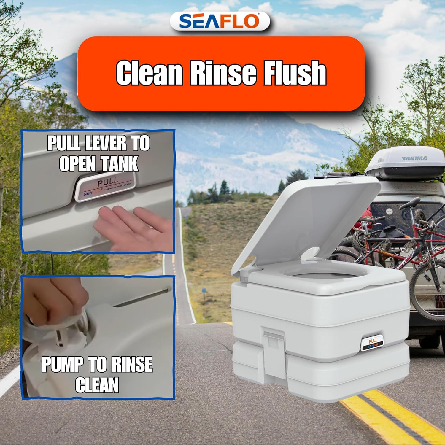 Portable Toilet for Marine, RV, Camping and Boat (2.6 Gallon)