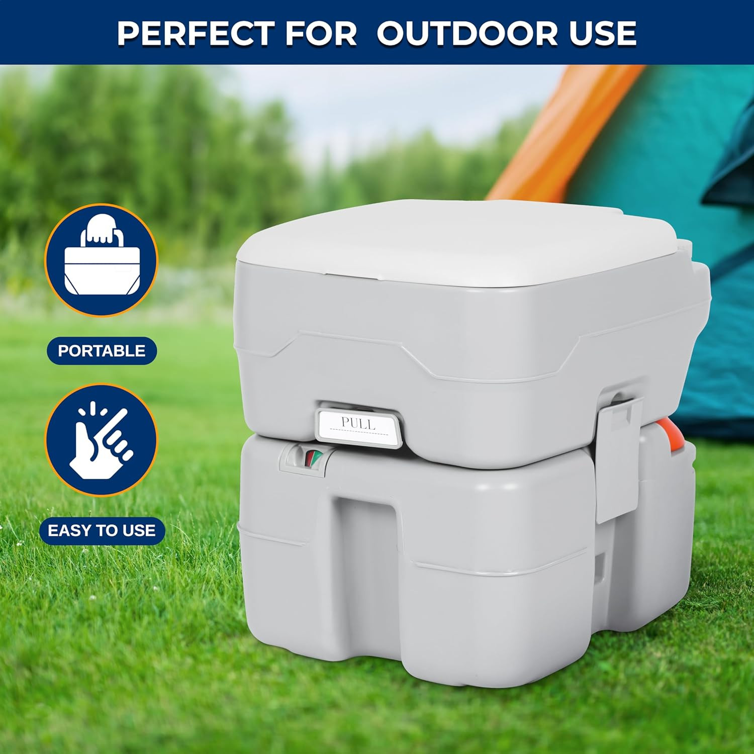 5.2 Gal Portable Camping Toilet for Adults, 100+ Flushes, Porta Potty Camp Toile