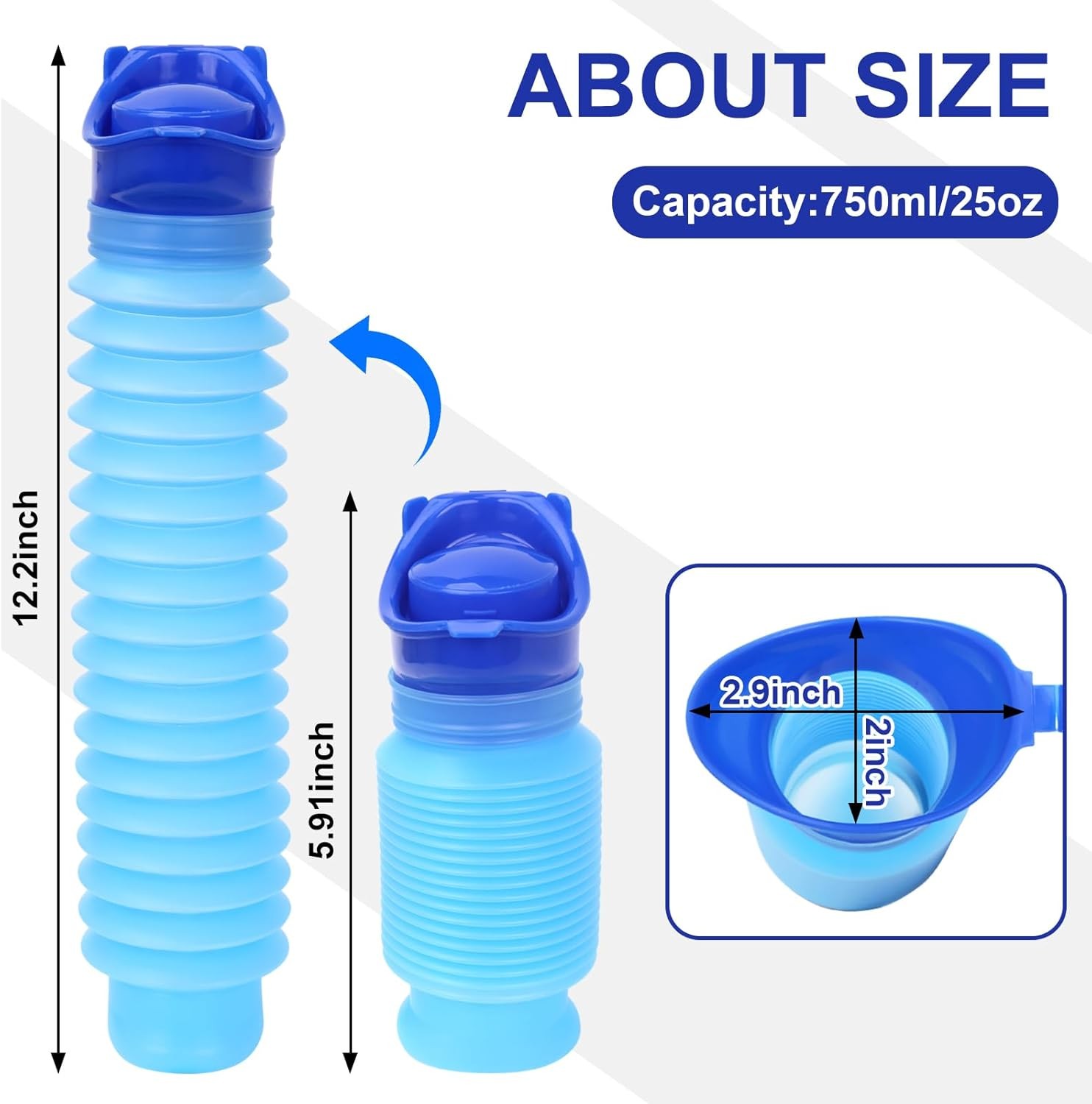 Pee Sport Pee Bottle for Men,Adjustable Emergency Urinal 750ml,Portable and L…