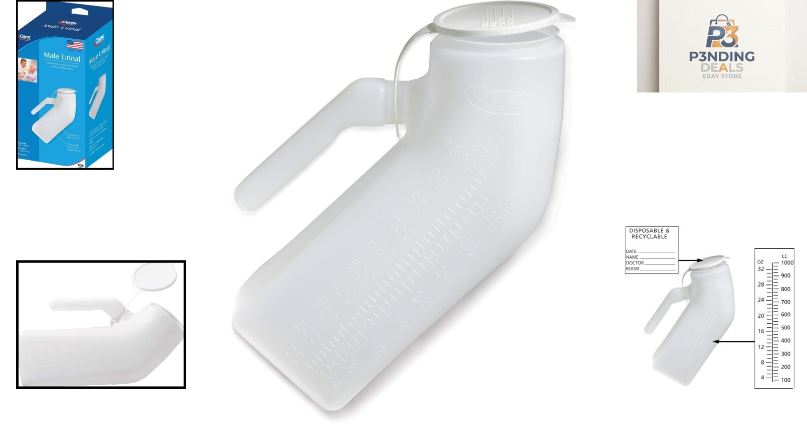 Smooth-Edged Portable Urinal for Men – Hygiene Solution for Travel & Outdoors