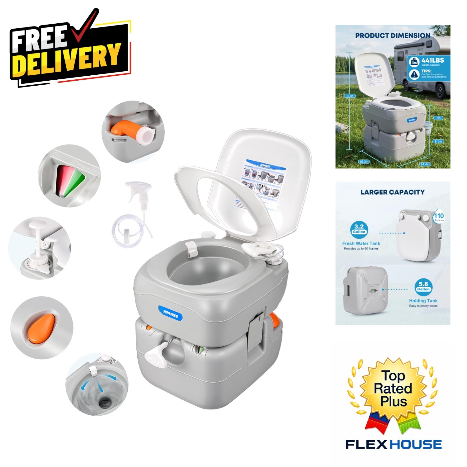 Multi-Use Portable Toilet with High Capacity – Perfect for Travel & Emergencies
