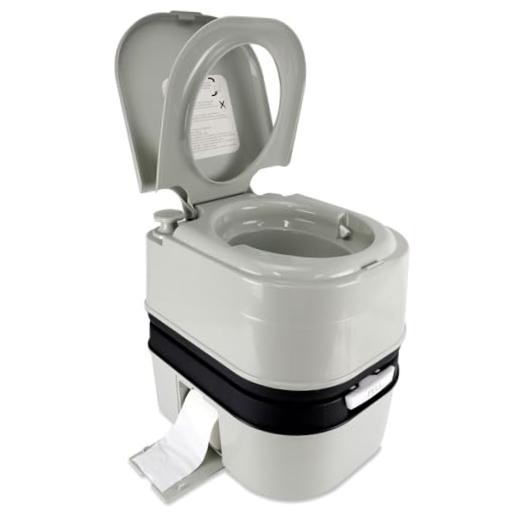Portable Toilet, 6.4 Gallon 24L Piston Pump Flush with Level indicator