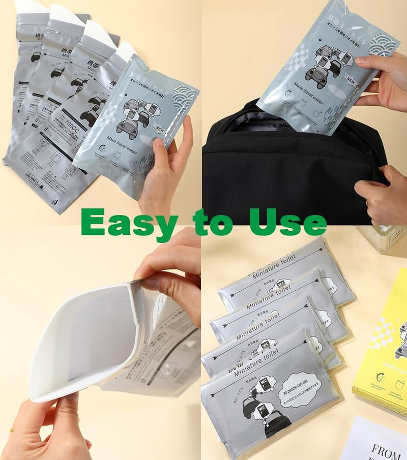 10 Pack Disposable Emergency Urinal Bag, Portable Camping Pee Bags, Travel Pee B