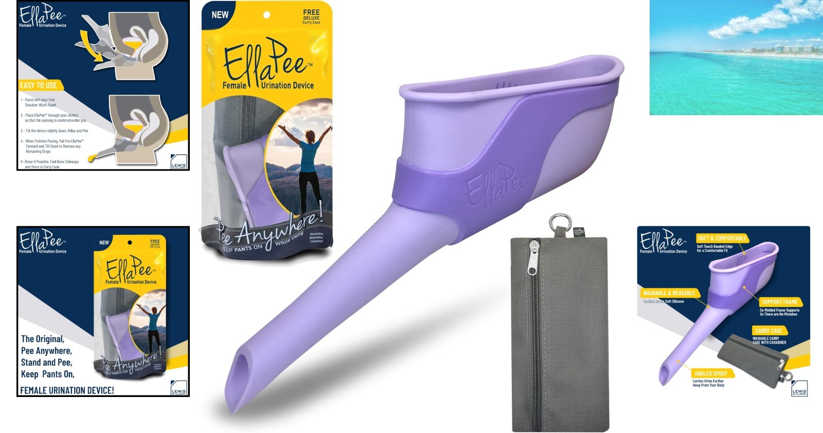 Stylish Purple EllaPee Female Urination Device – Anytime, Anywhere Convenience