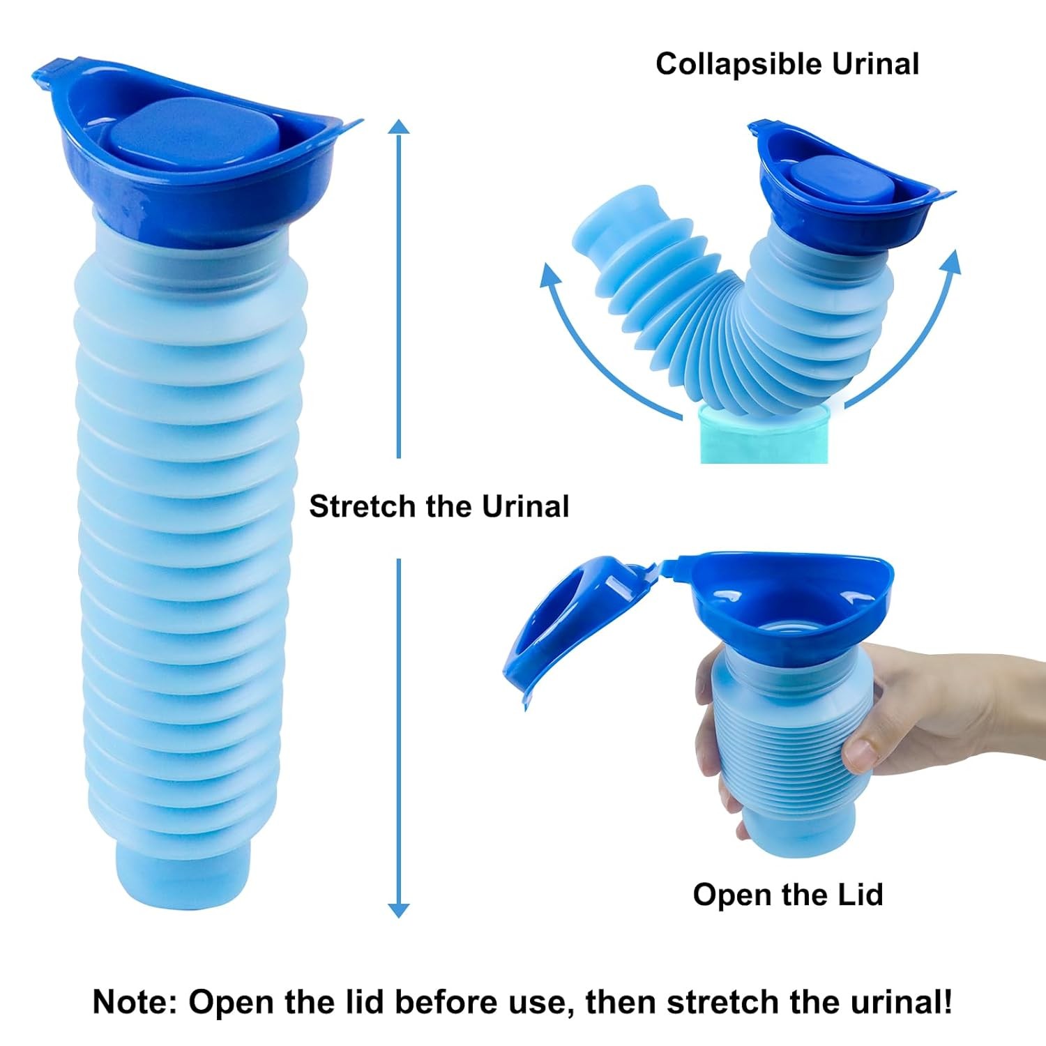 Pee Bottles for Men, Portable Urinal for Men, Collapsible Urine Bottle 750ML, Ca