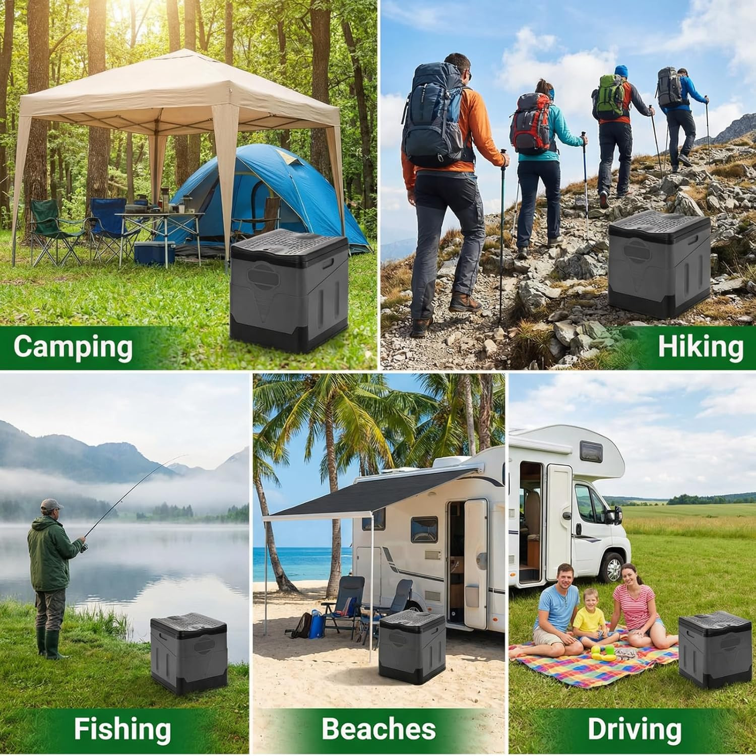 ZENFUN Portable Camping Toilet, Foldable Toilet for Adults, Porta Potty with Thi