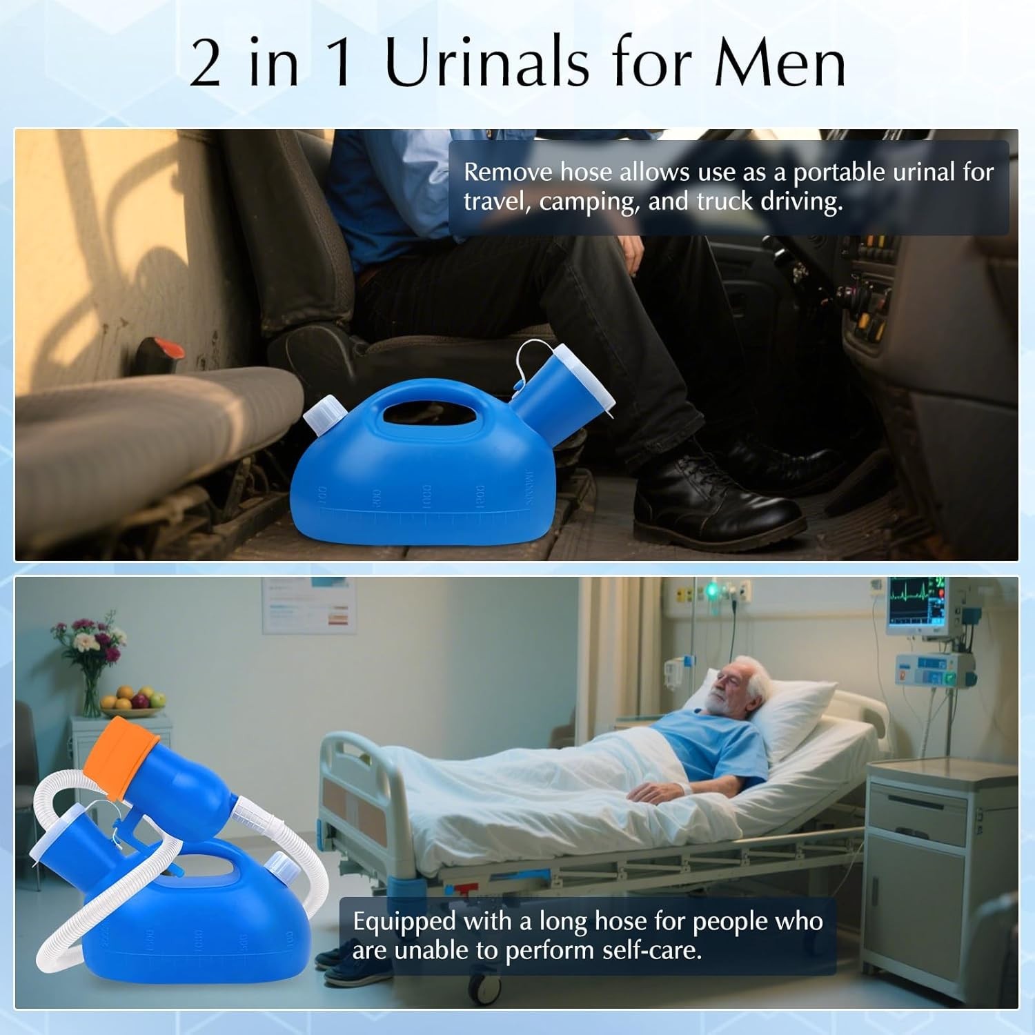 Comfortable and Convenient Urinal Bottle for Men, Ideal for Home and Travel