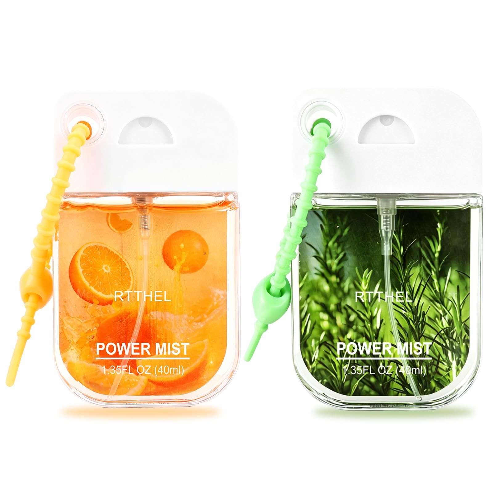 RTTHEL 2Pack Hand Sanitizer Spray Keychain, Mini Travel-Size Portable Power M…