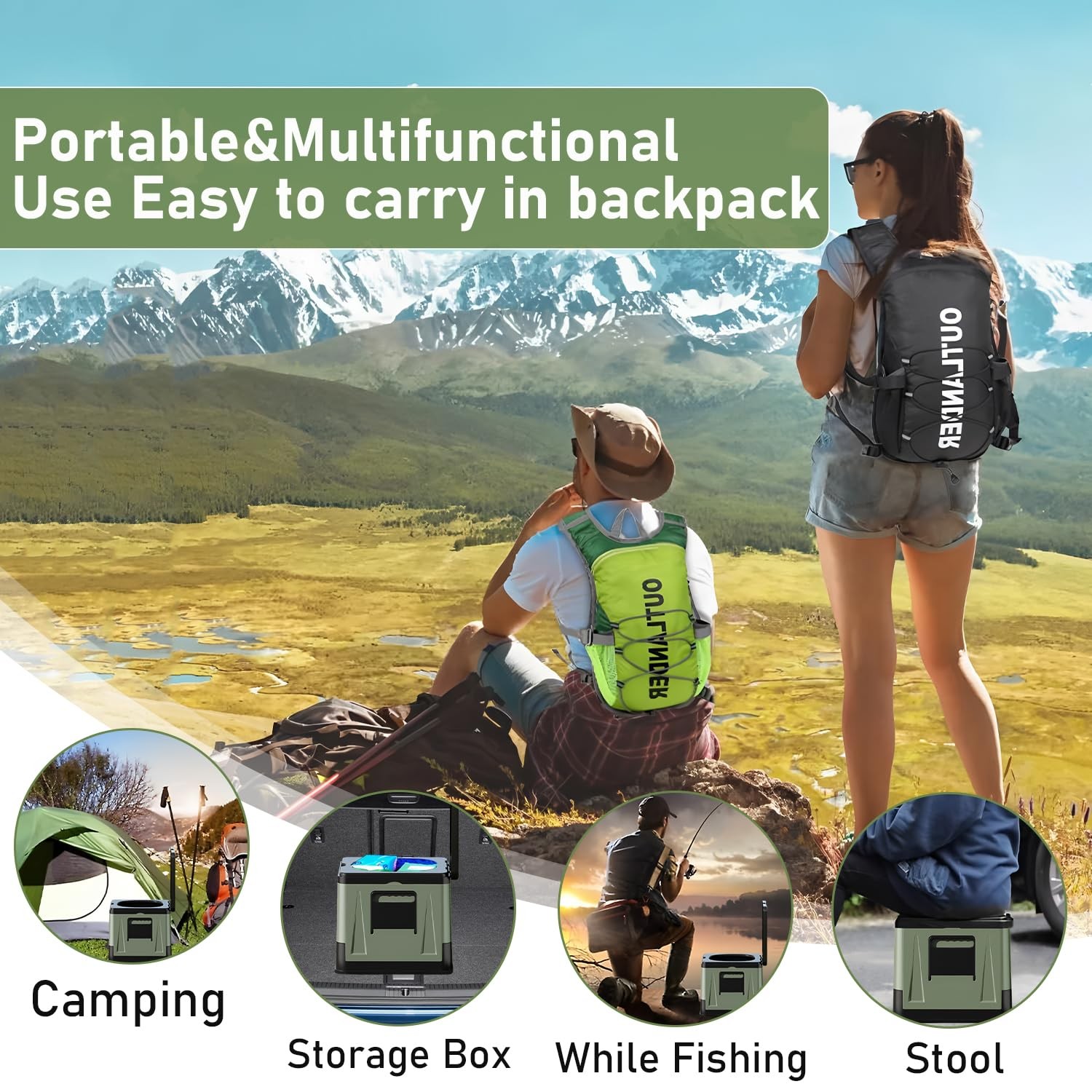 Foldable Camping Toilet – Dry Separation Toilet up to 150 kg, Mobile Toilet f…