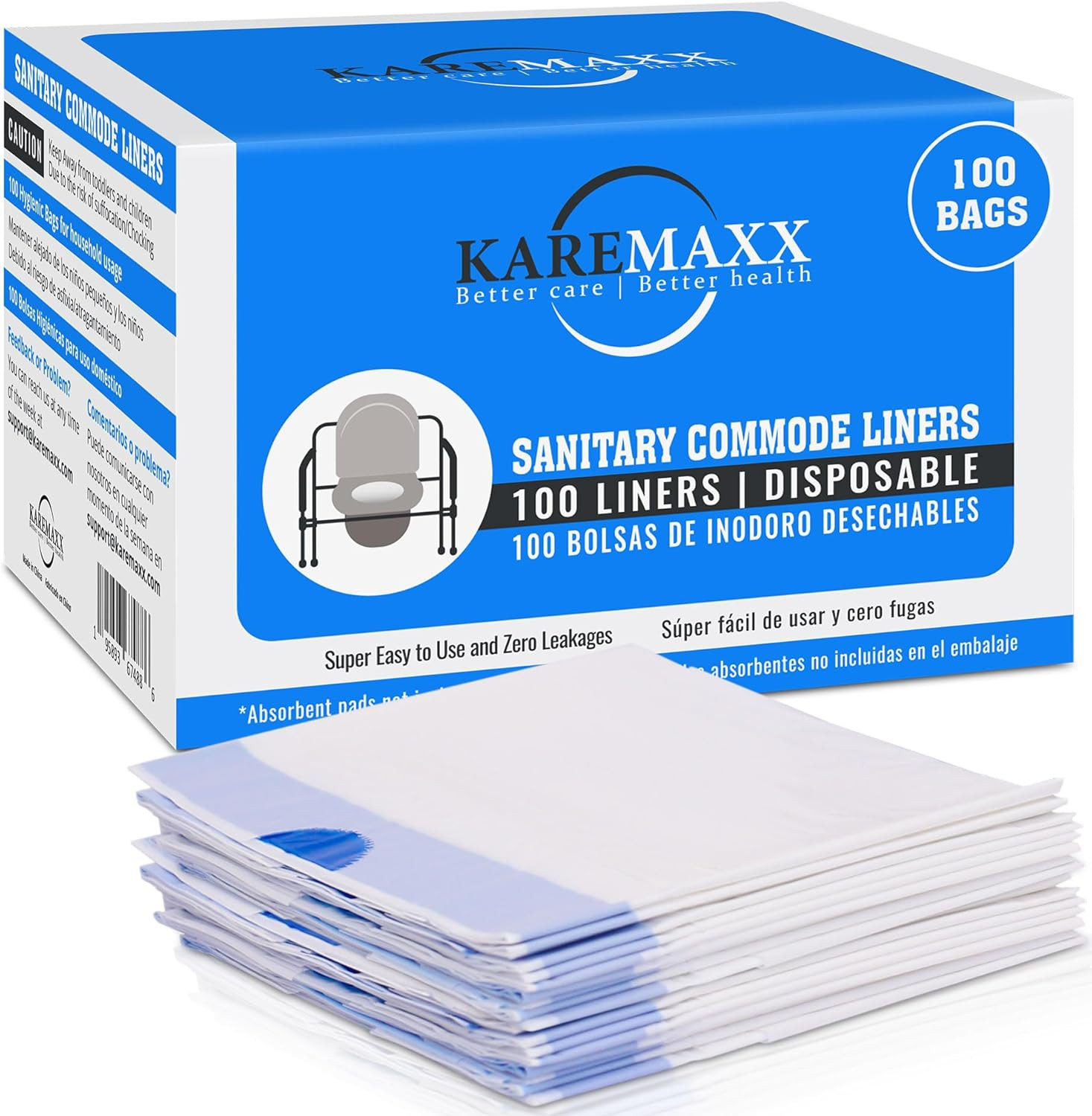100 Bedside Commode Liners Bags for Commode Toilet – Leak Proof & Odorless Potty