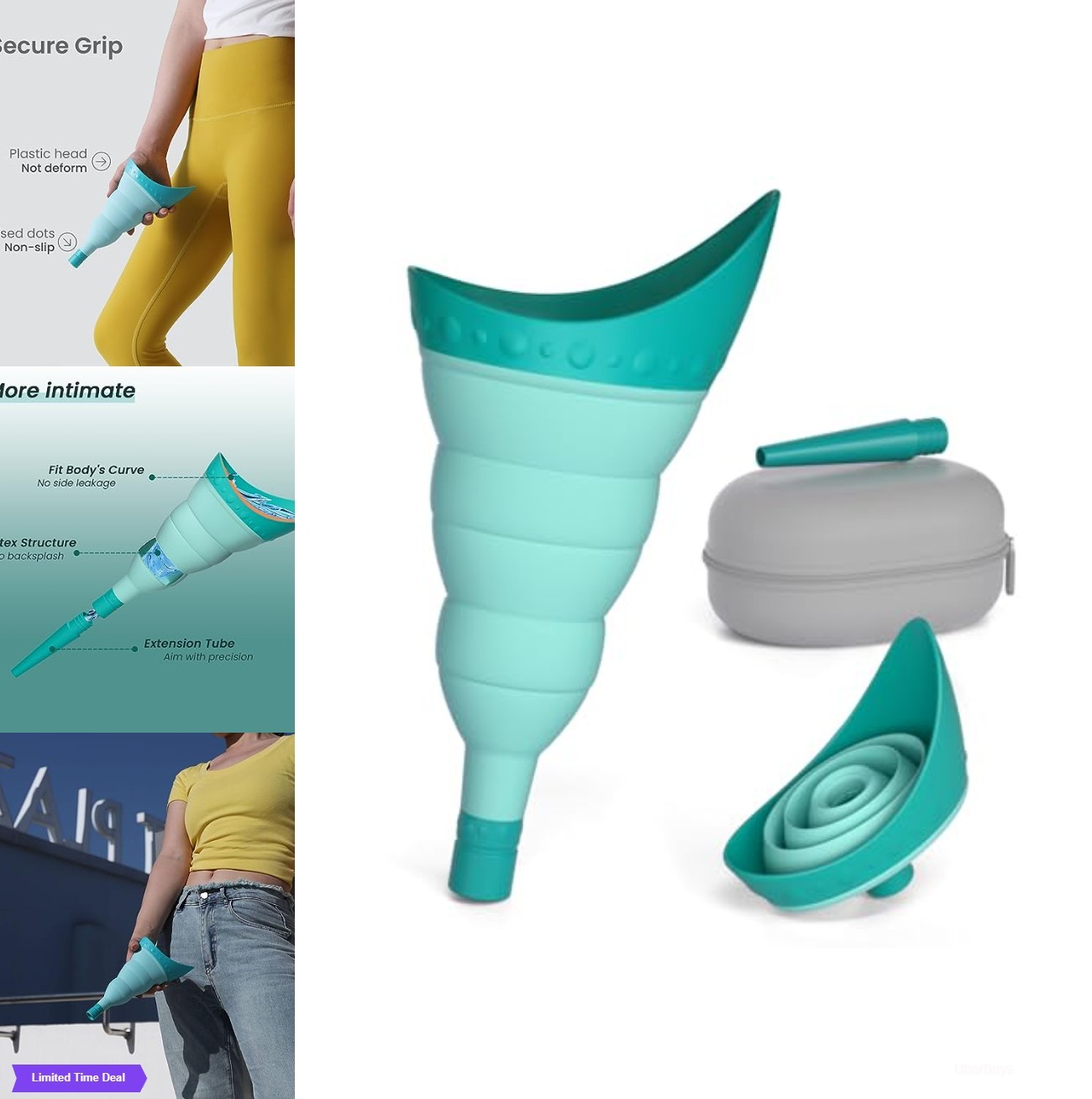 Foldable Female Urinal Device Portable Stand to Pee Funnel with Tube Travel Case