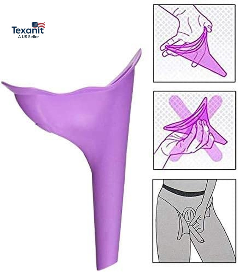 4 PCS Portable Reusable Women’S Outdoor Standing Pee Silicone Funnel, for Outdoo