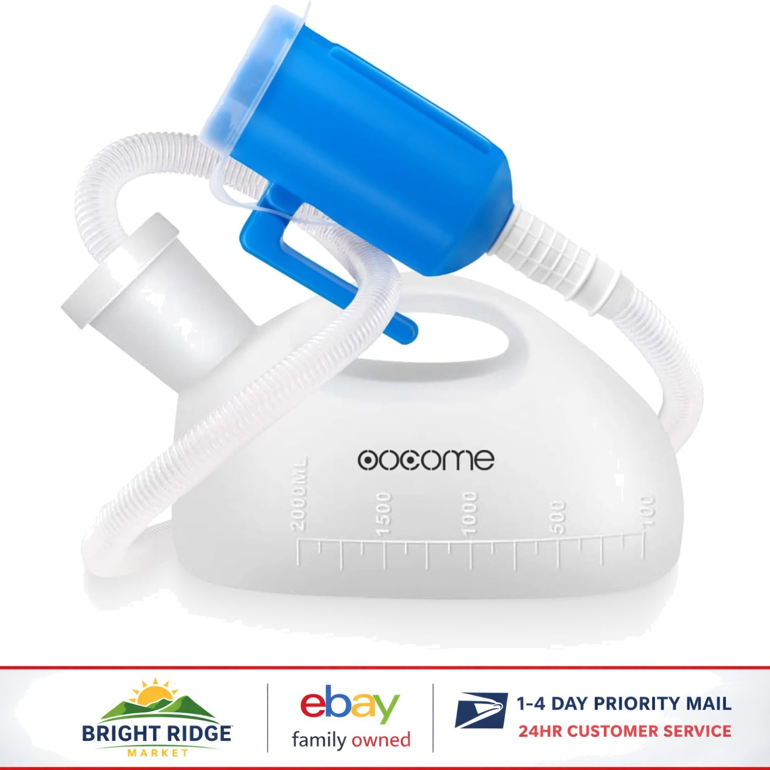 Spill Proof Urinal Bottle for Men with Easy-Grip Handle and Leak Proof Design
