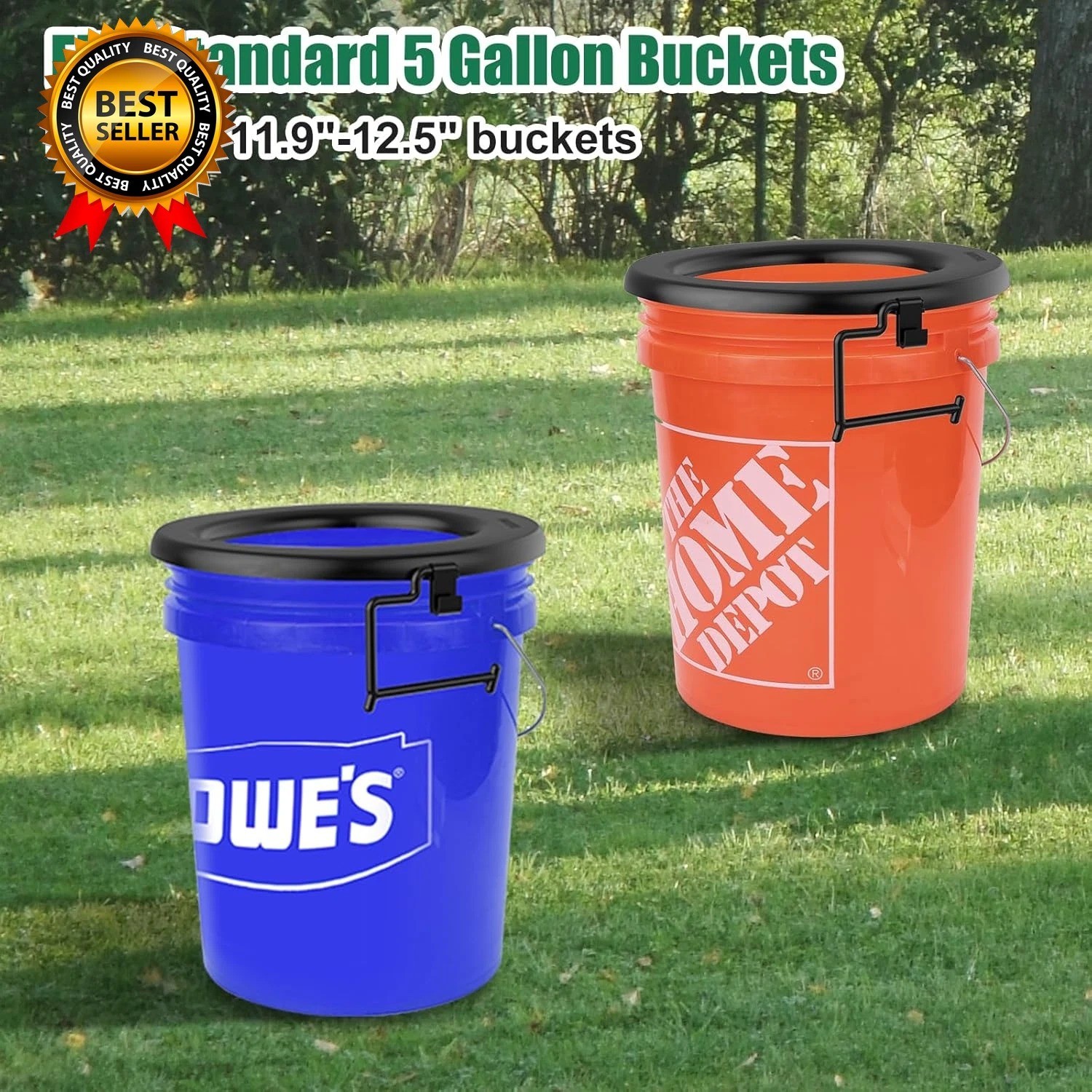 Bucket Toilet Seat, Portable Toilet Seat for 5 Gal Buckets Camping Toilet Seat