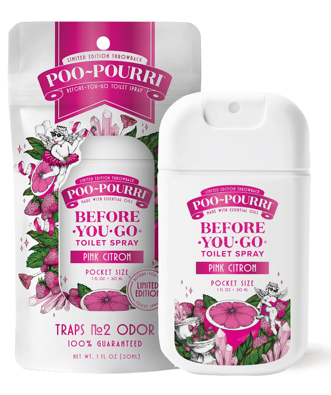 Poo-Pourri Before-You-Go Pocket Toilet Spray, 1 Ounce (Pack of 1), Pink