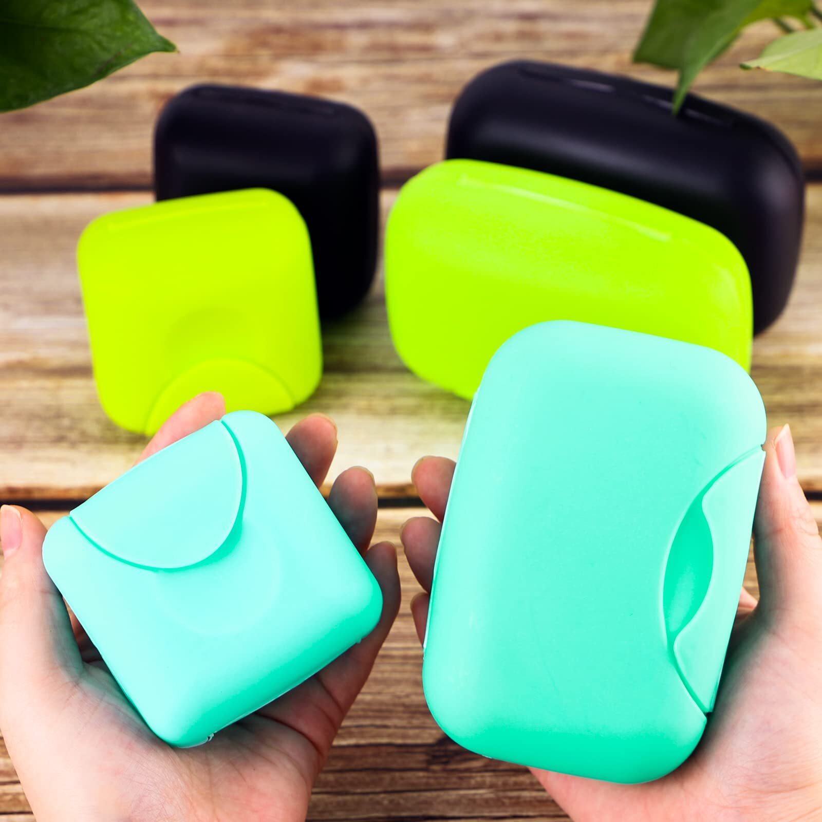 2 Pcs Small Size Plastic Soap Case Holder Container Box Home Outdoor Hiking Camp
