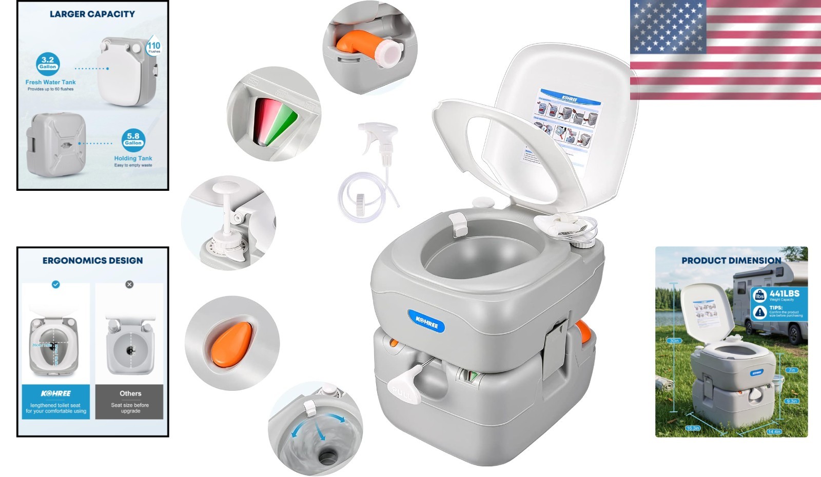 Multi-Use Portable Toilet with High Capacity – Perfect for Travel & Emergencies