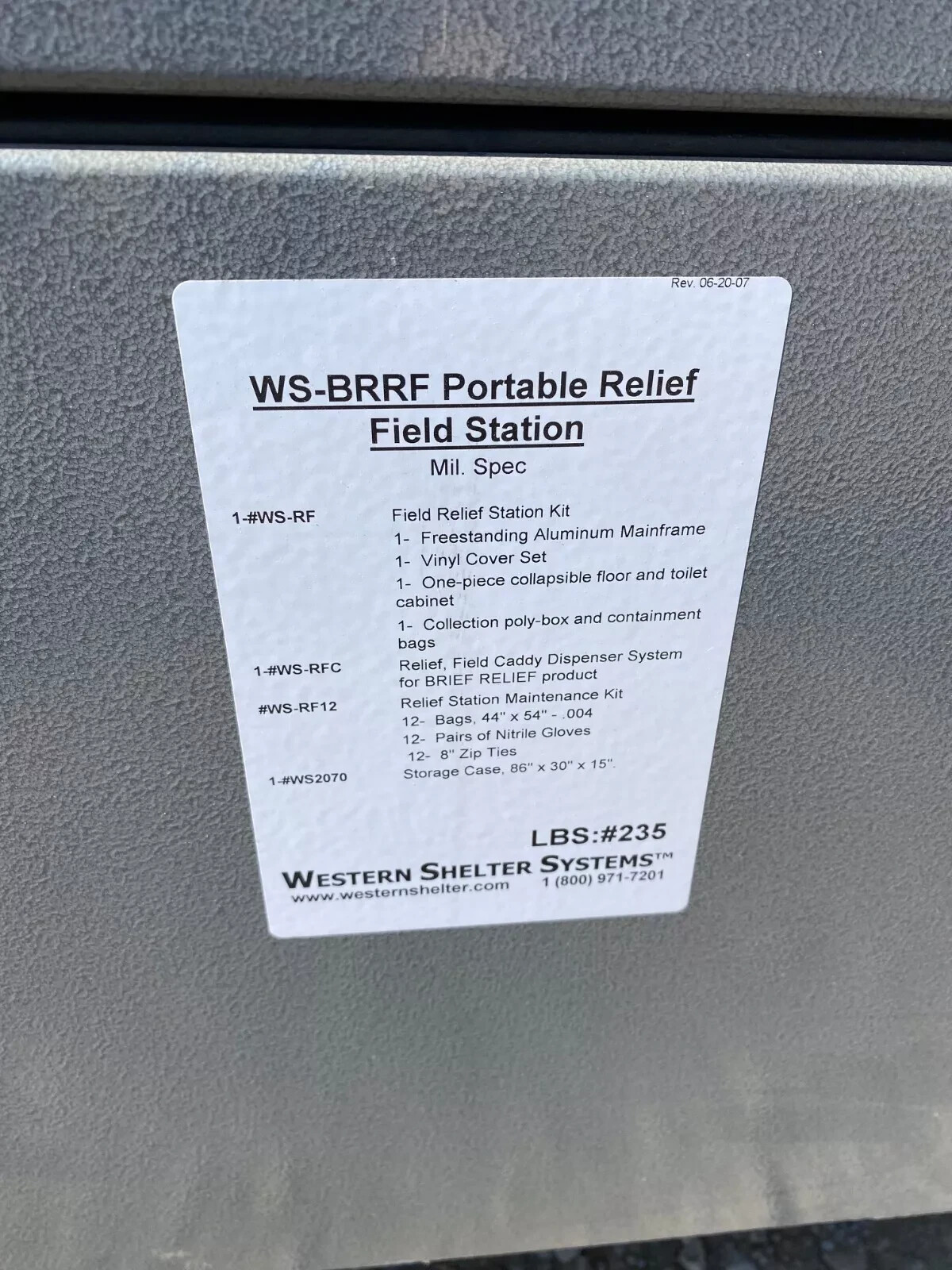 Western Shelter Systems Single Stall Portable Relief Station Toilet multiple use