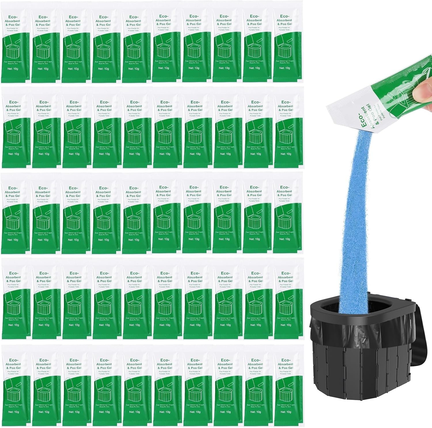 25Pack Poo Powder for Portable Toilet, Camping Toilet Chemicals Degradable Ab…
