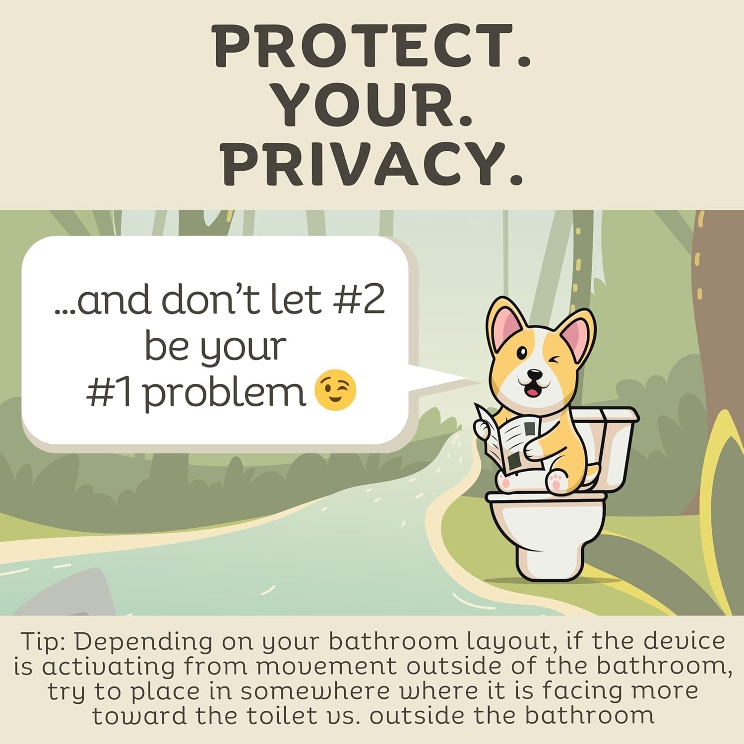 Bathroom Noise Blocker, Automatically Plays Relaxing Water Sounds For Bathroom