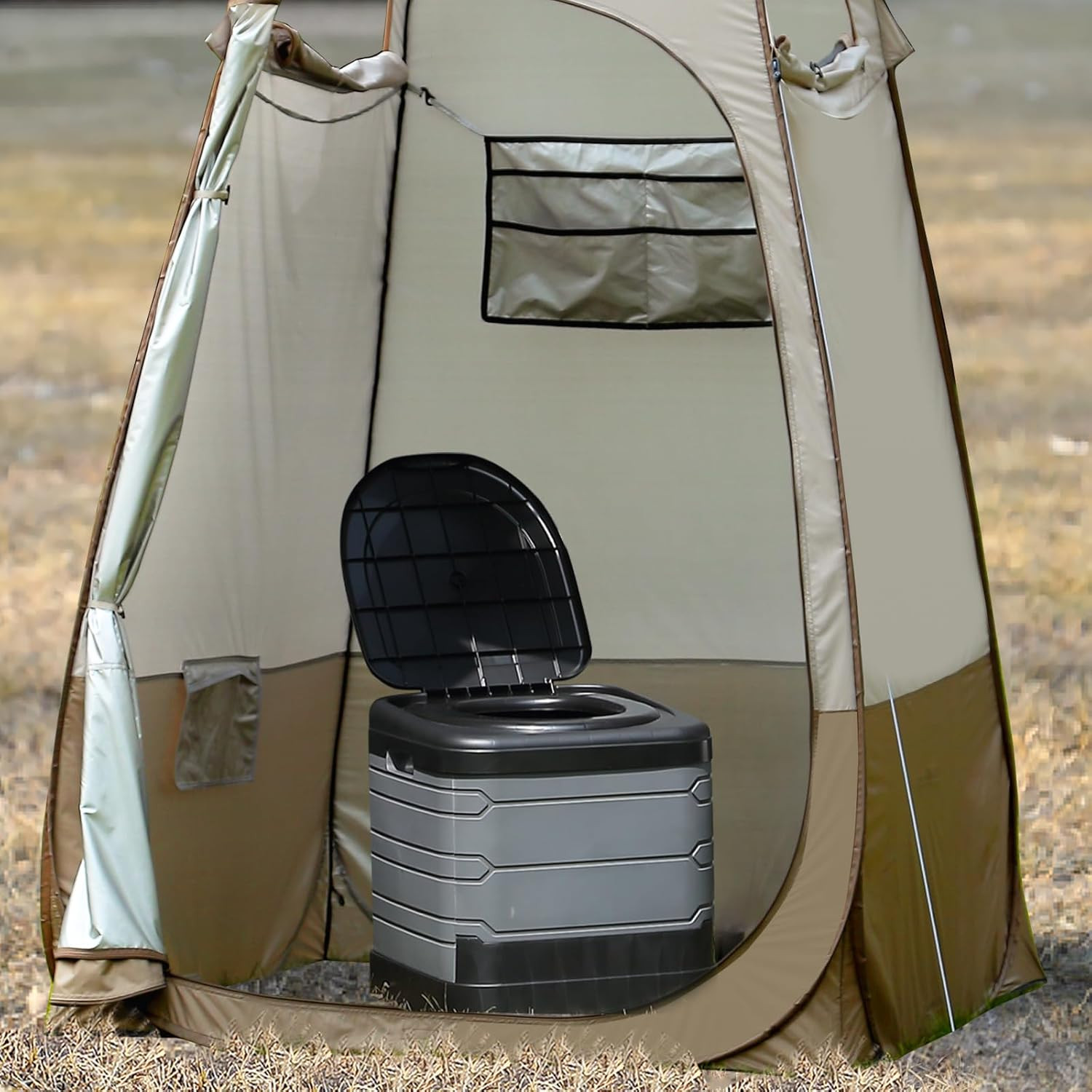 Updated Portable Potty for Camping Extra Large Folding Travel Toilet Camping Toi