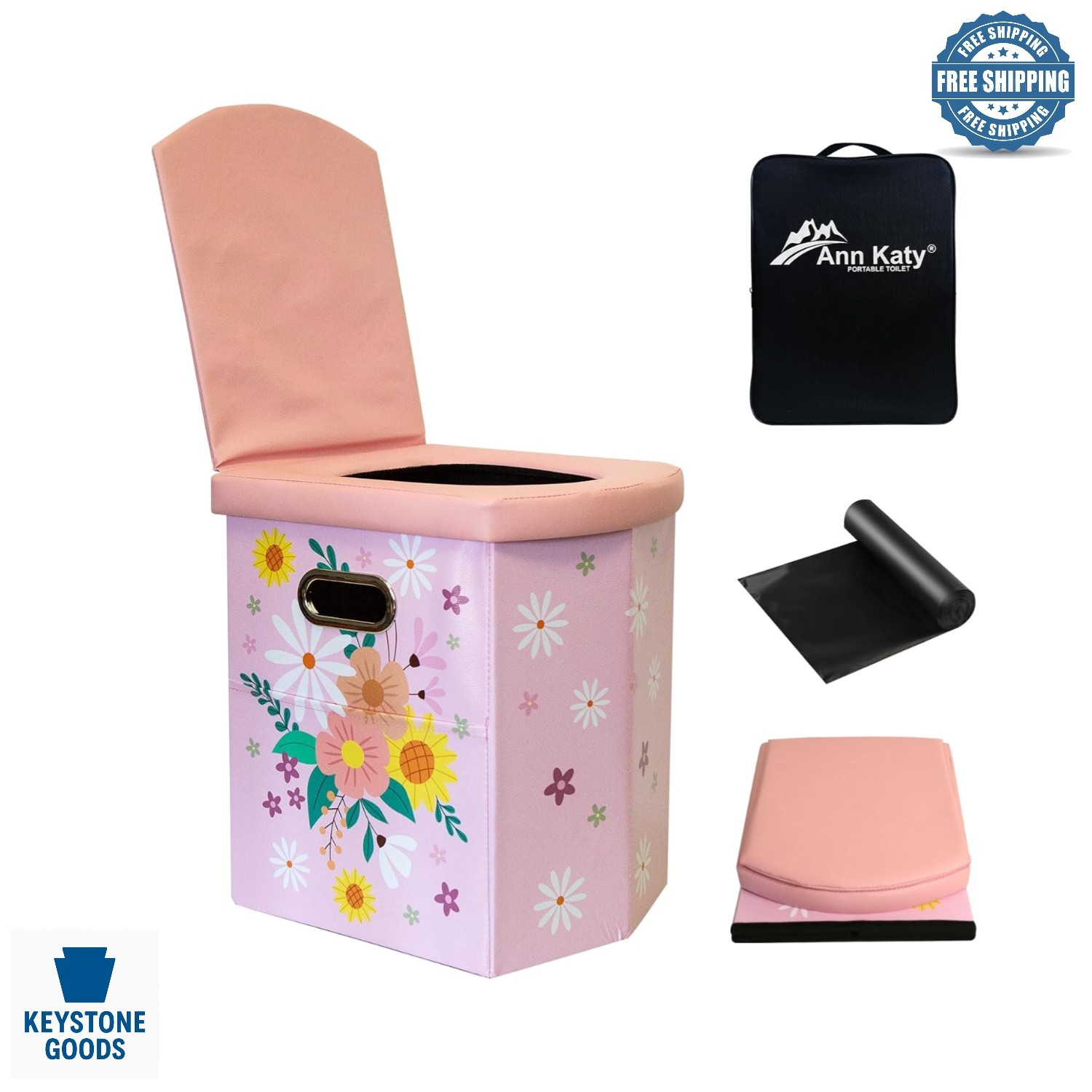 Upgraded XL Portable Camping Toilet for Adults & Kids