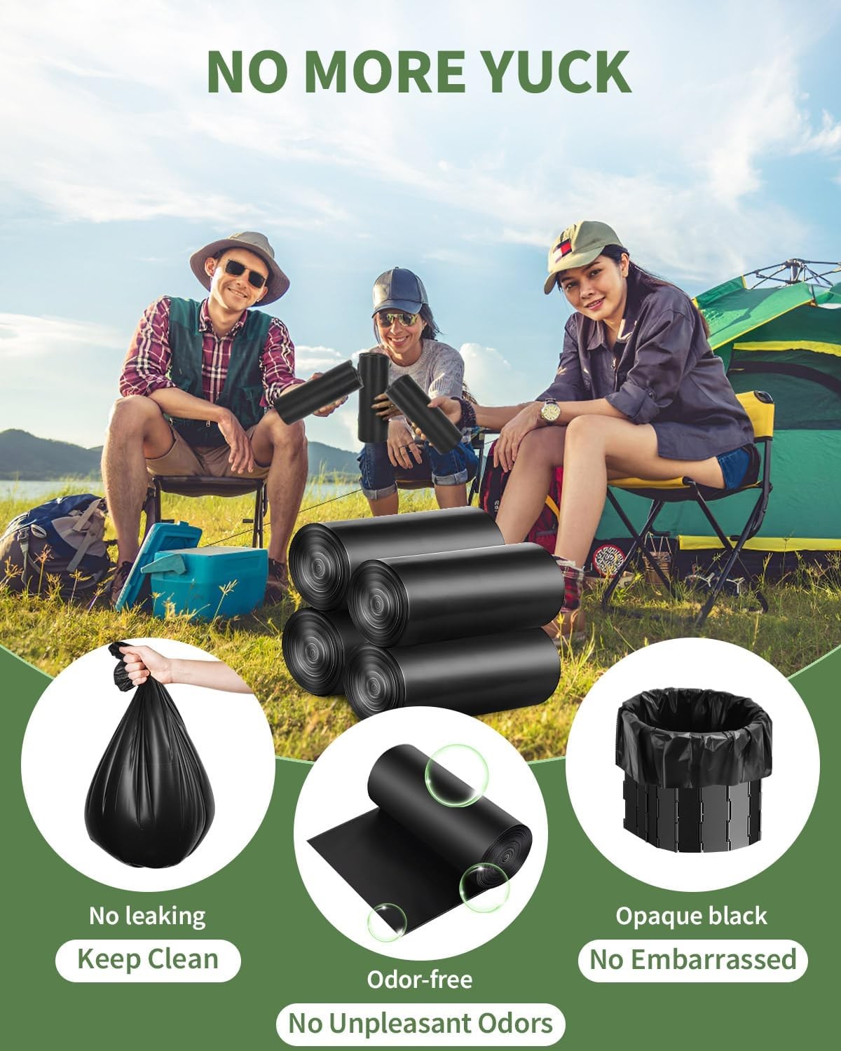 100 Portable Toilet Bags Thick Biodegradable Camping Toilet Bags for Portable…