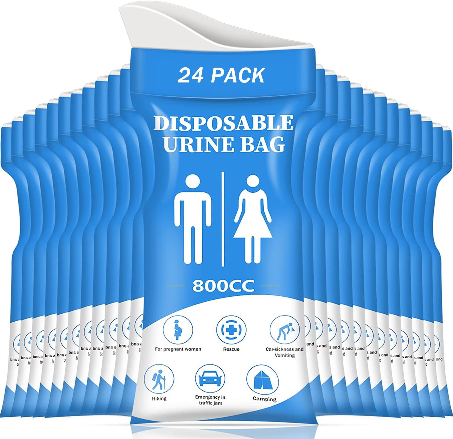 Urine Bag, 24 Pack 800ML Disposable Urinal Bag for Travel, Emergency Portable…