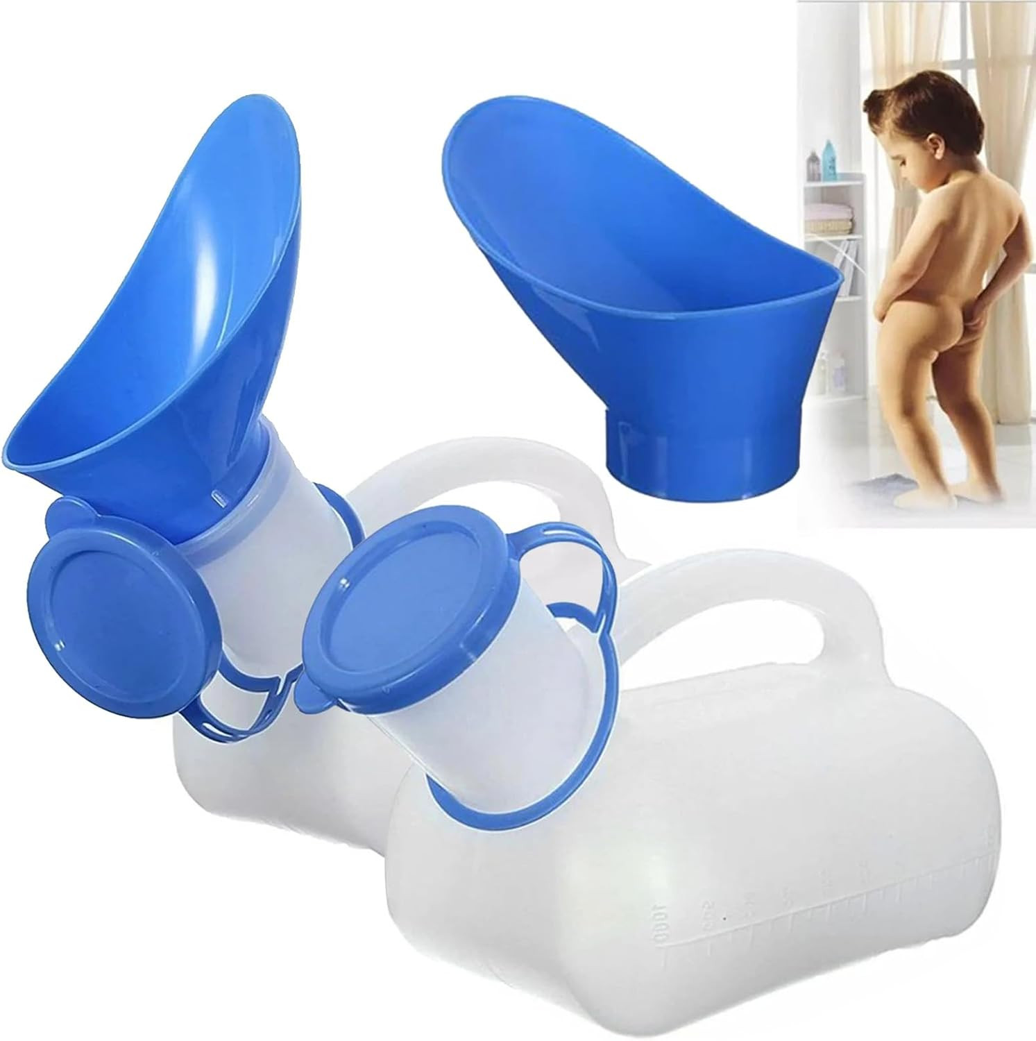 2 Pack Female Urinal Spill Proof – Portable Pee Funnel for Women 32 Oz | Stur…