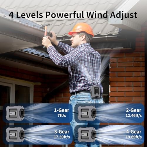 Socool Portable Waist Fan Clip on Wearable Belt, Mini Personal 5000mAh Gray