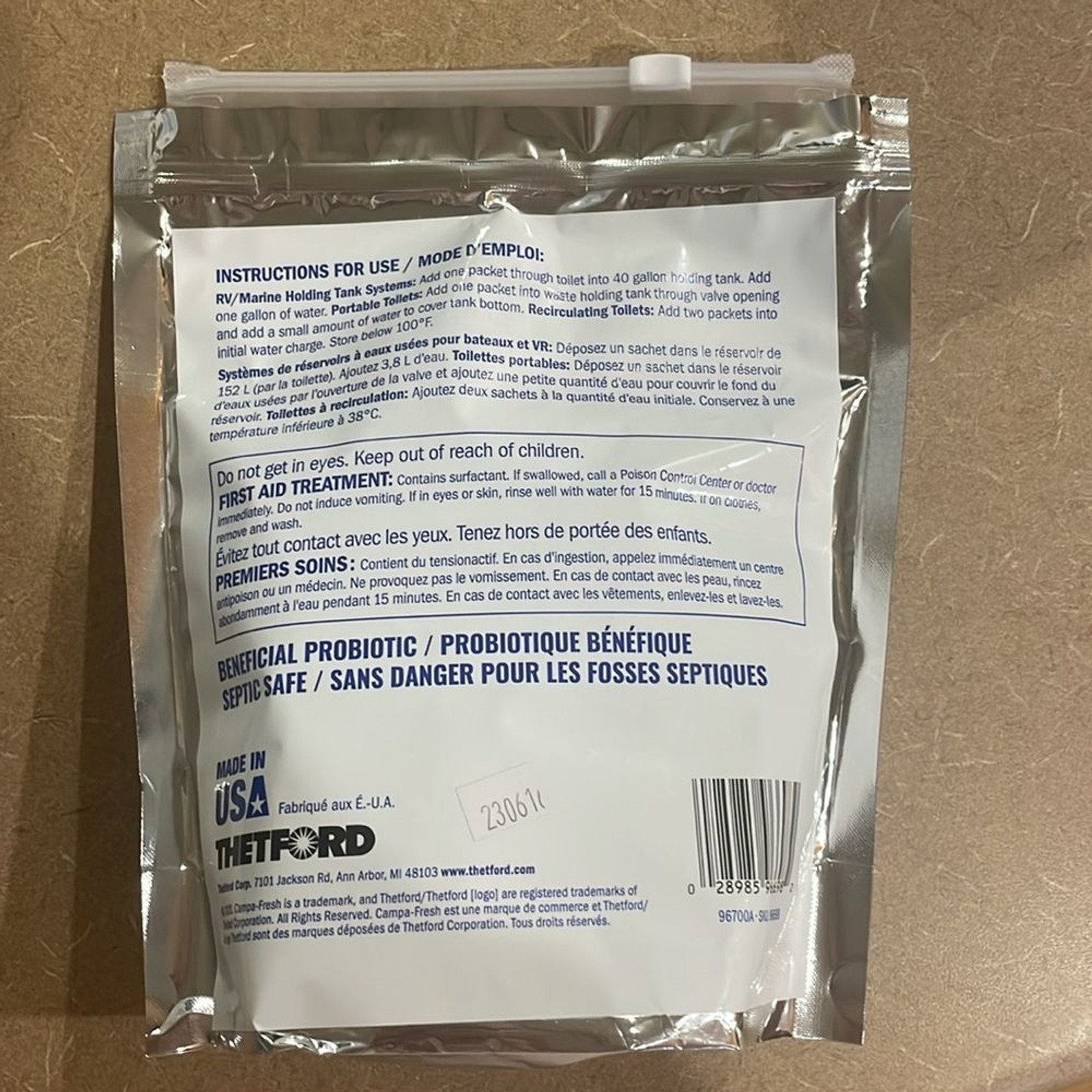 Thetford Campa Fresh lot of 4 bags toss in sachets ocean breeze scent camper RV