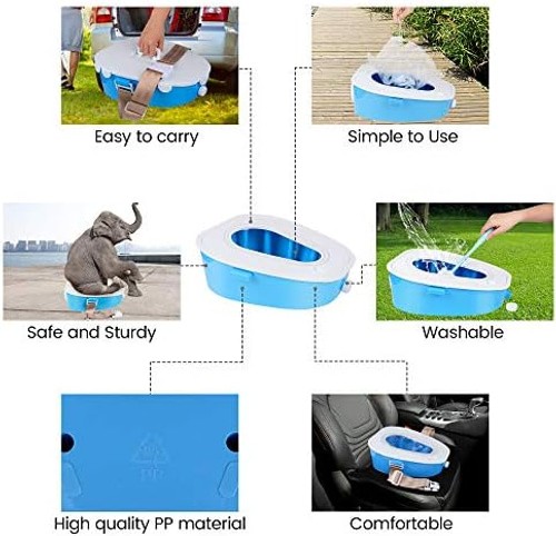 Compact Car Portable Toilet Camping Indoor & Outdoor Commode,Travel Potty,Por…