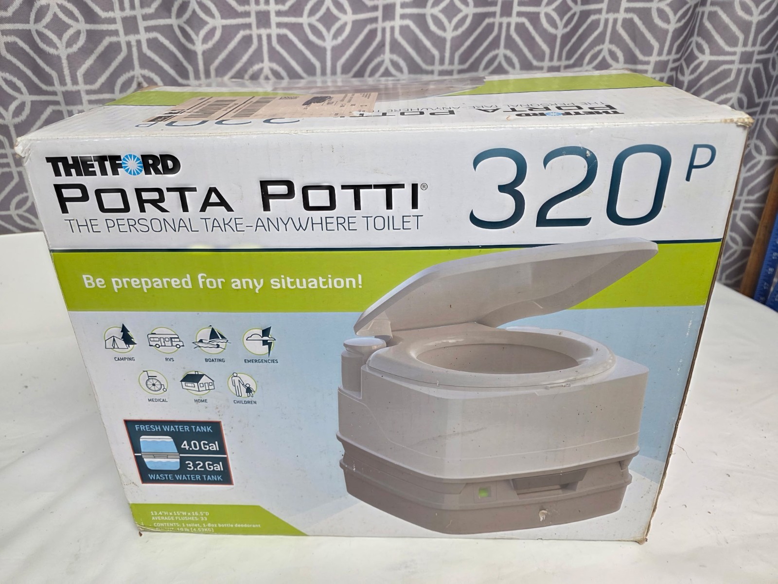 THETFORD 92850 PORTA POTTI 320 P Portable Camping Toilet, RV Camper Trailer