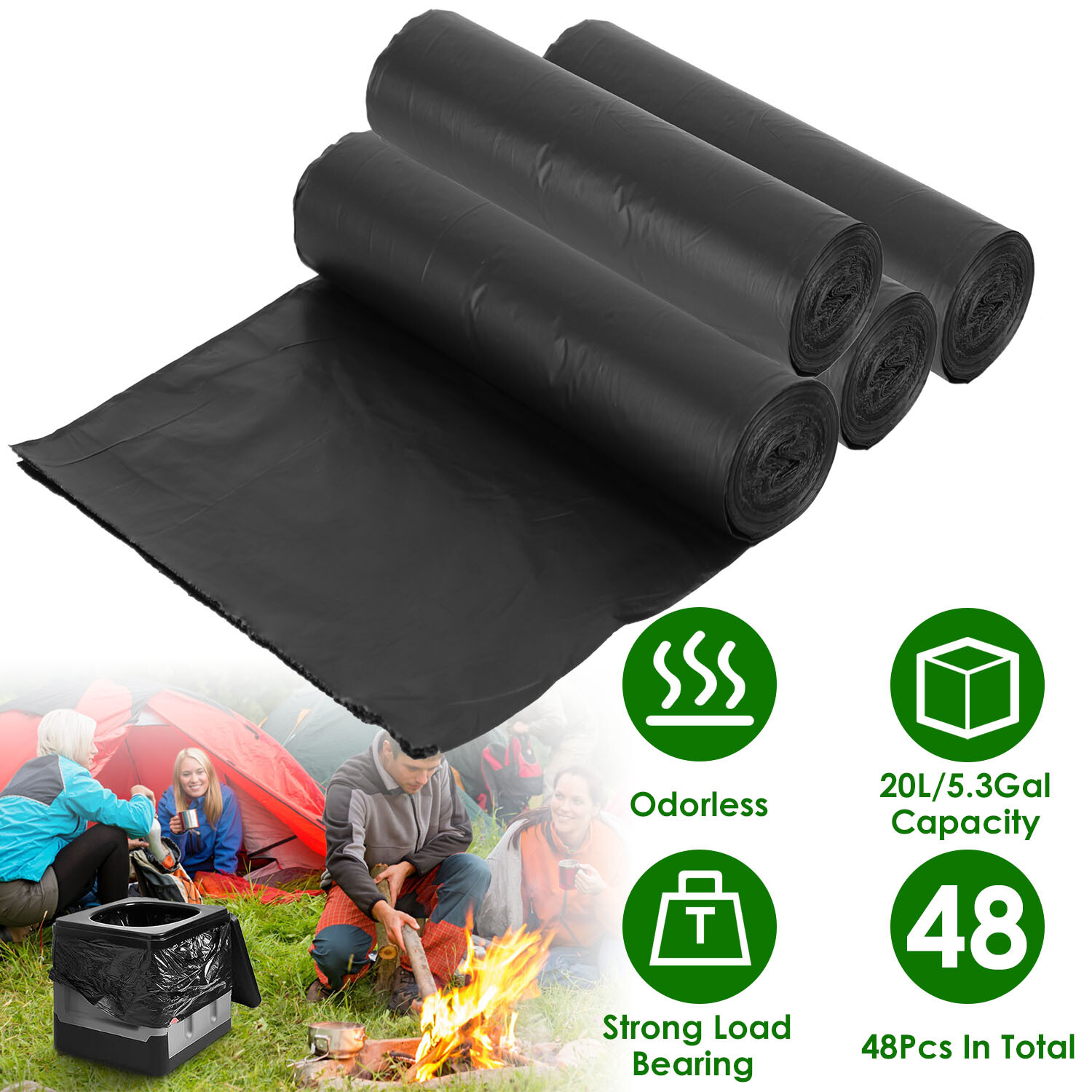 Portable Toilet for Outdoor Travel Picnic Camping Potty Car Toilet +Trash Bags