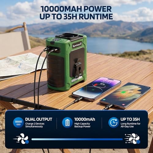 Waist Fan, 10000mAh Rechargeable Belt Clip Fan, 59ft/s Turbo Small Army Green