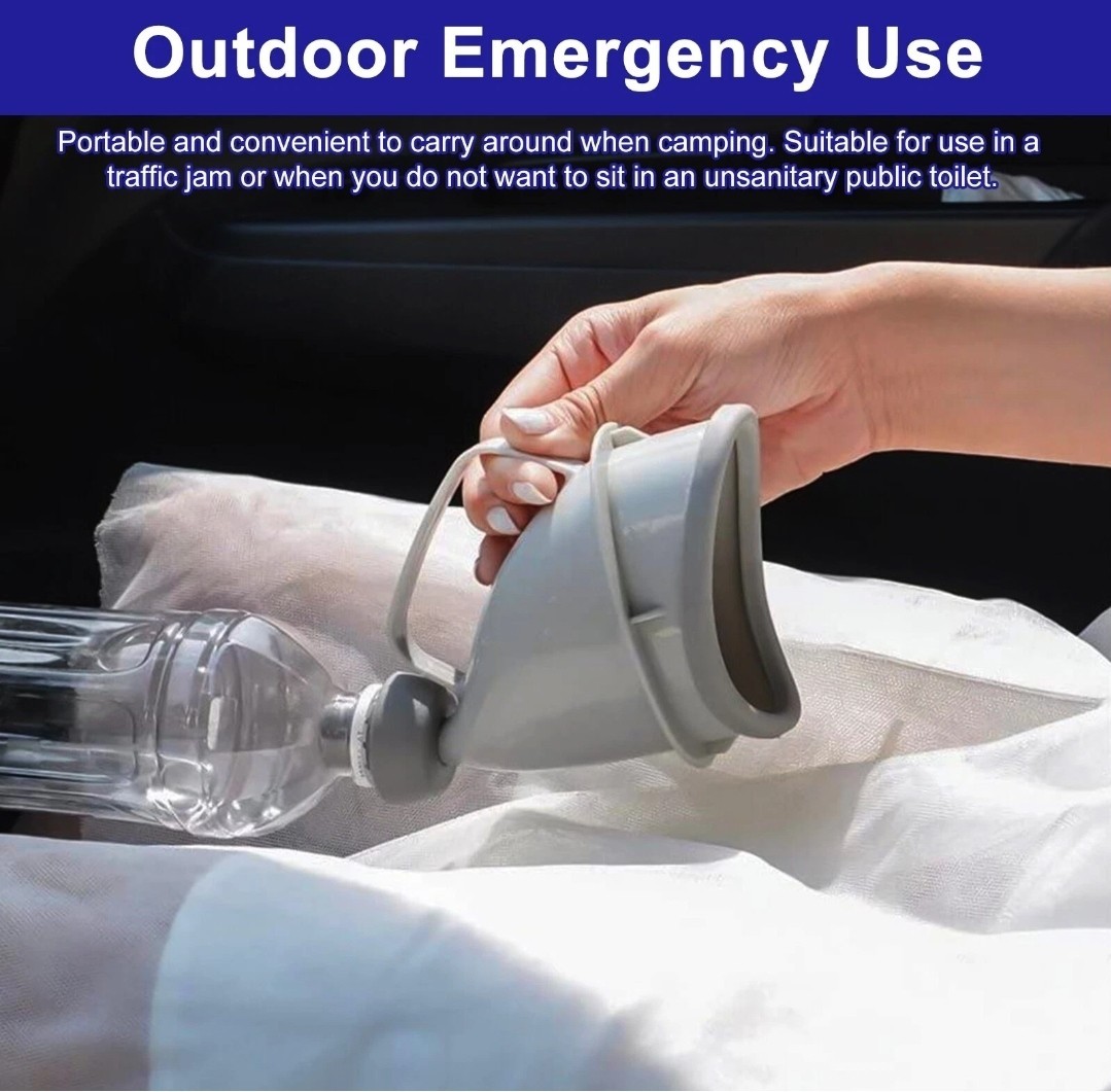 2PACK Portable Potty Pee Funnel Men Women Emergency Urinal Device Outdoor Toilet