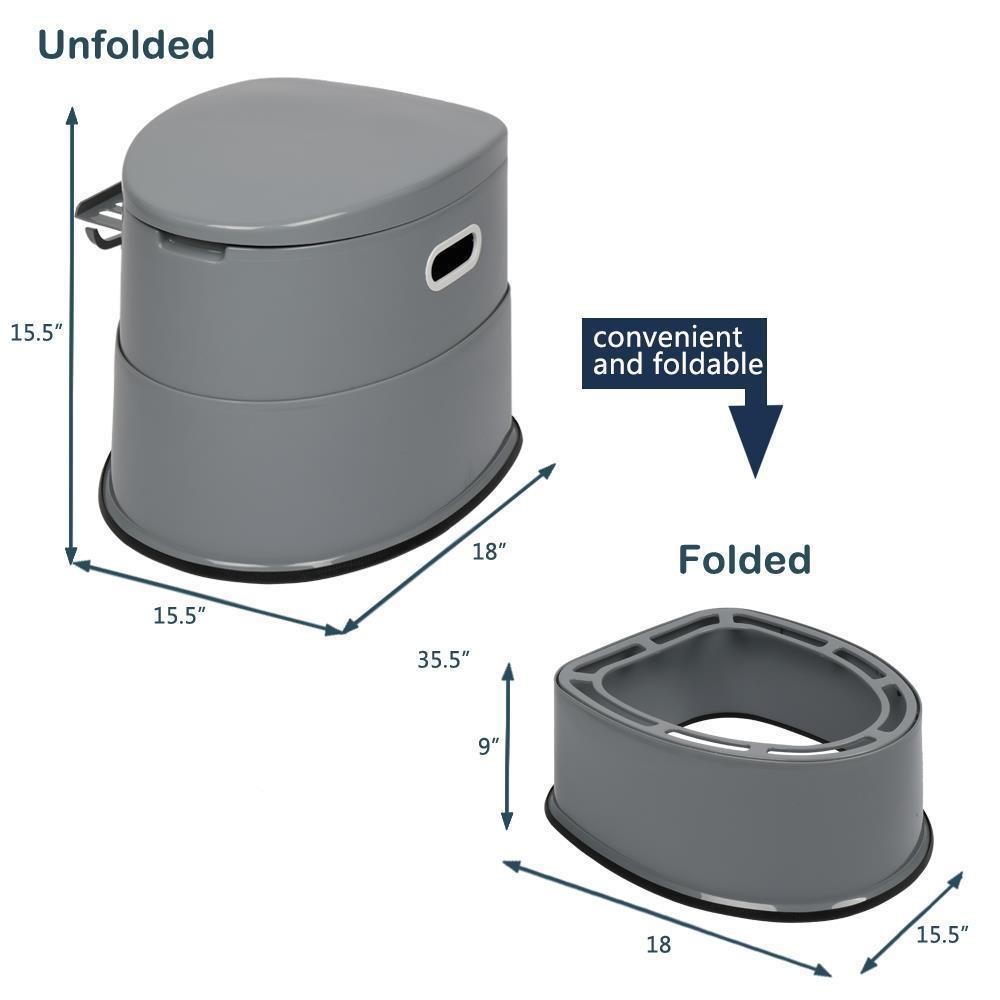New 5L Portable Toilet Seat Travel Camping Hiking Outdoor Indoor Potty US
