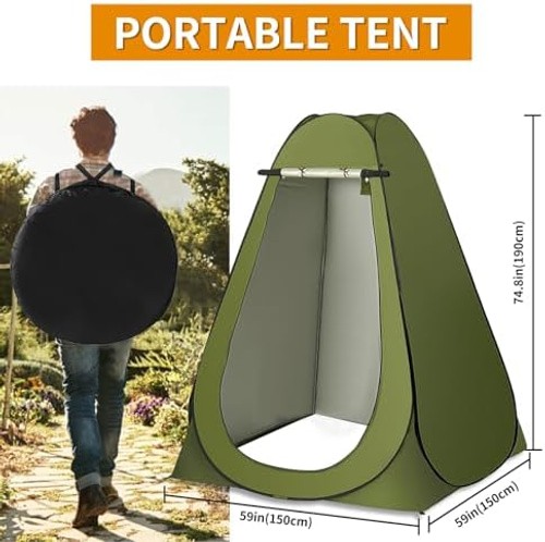 Portable Toilet Kit, Larger Size Portable Camping Toilet with Pop-Up Privacy …