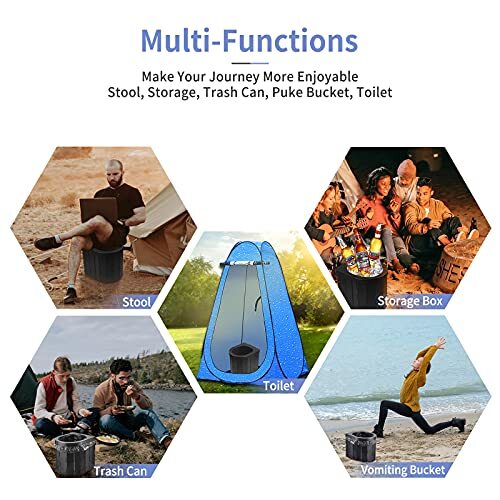 Portable Toilet for Camping, Portable Porta Potty Travel Toilet Bucket 13×11.8″”