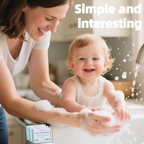 Paper Soap Sheets for Hand Washing – (300 Sheets) Portable Aloe/Rose/Unscented