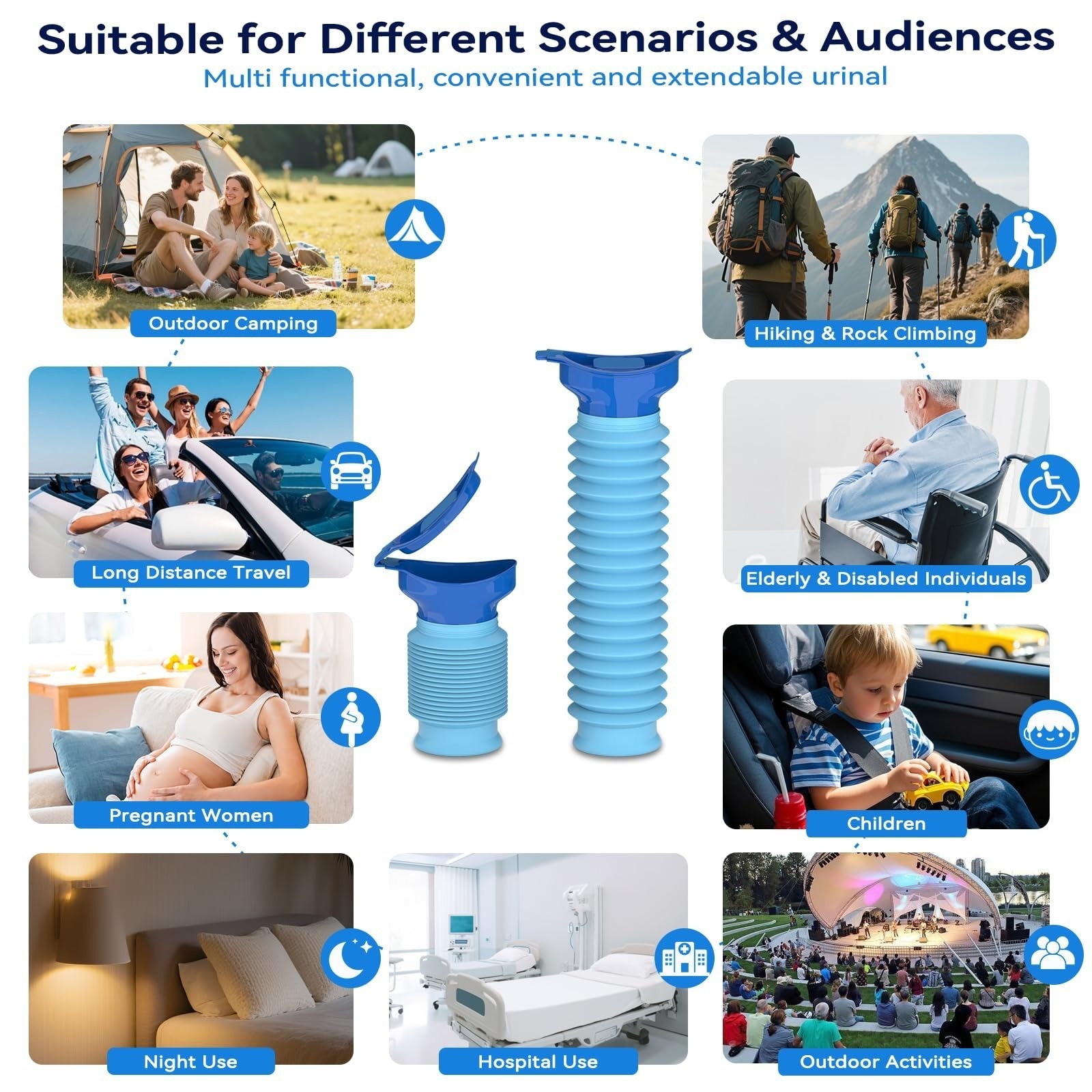 Portable Urinal for Men and Women, 750ml Emergency Pee Bottle