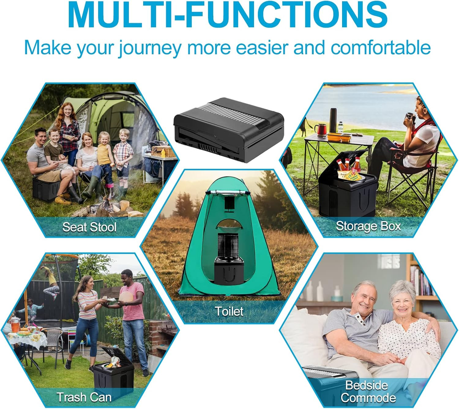 Portable Folding Toilet for Camping, Travel, Boating & Emergencies