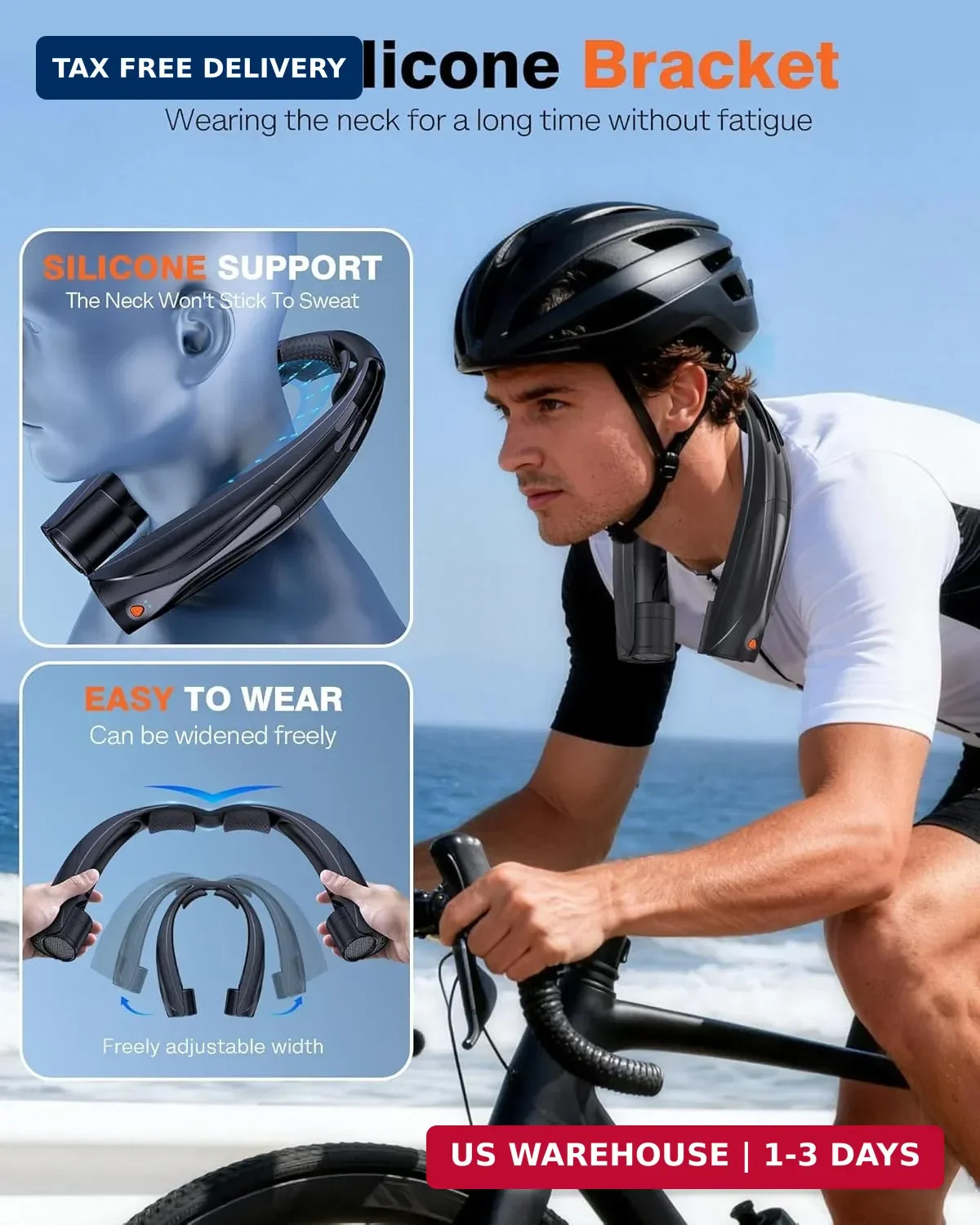 Portable Neck Fan, 6000mAh Personal Fan, 360° Cooling Rechargeable Wearable Fan,