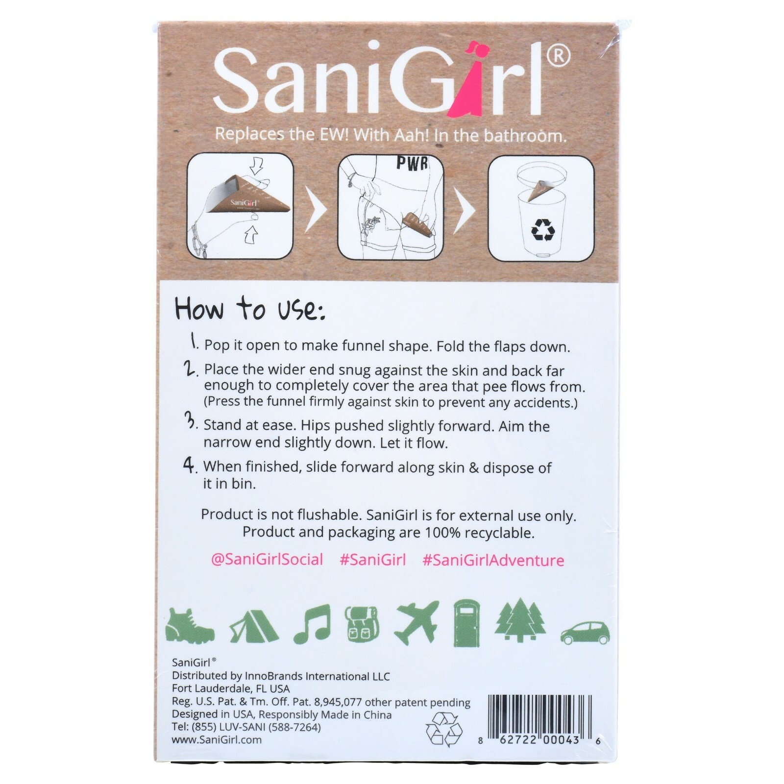 Female Urination Device Portable Urinal Pee Funnel Travel Outdoors Camping 20 EA