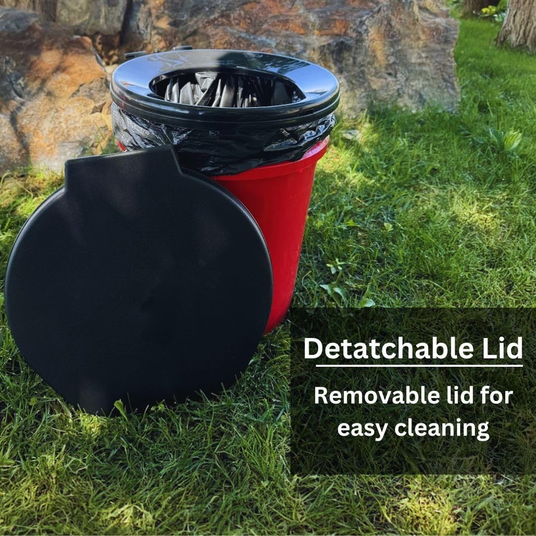 PORTABLE HONEY BUCKET TOILET Emergency Seat Cover Outdoor Camping Travel Black