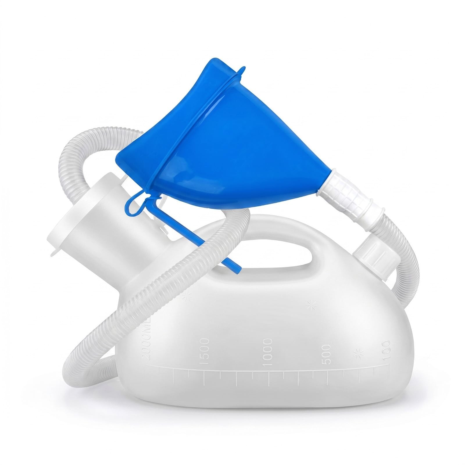 Portable Spill Proof Male Urinal Bottle with 47″ Hose, Soft Opening, 2000ML for