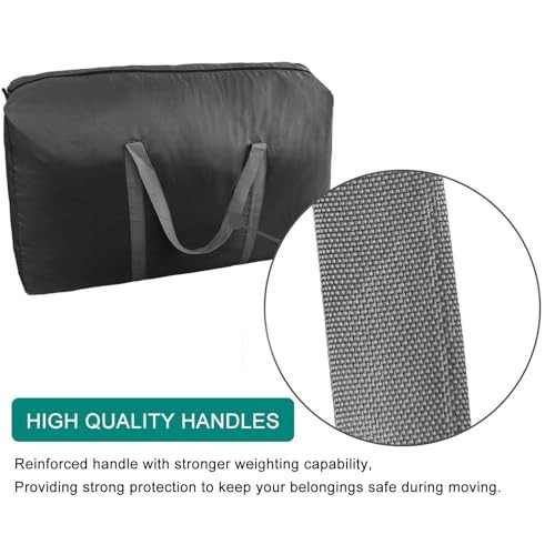100L Extra Large Storage Bags, Big Moving Bags with Strong Zippers 2 Pack Black